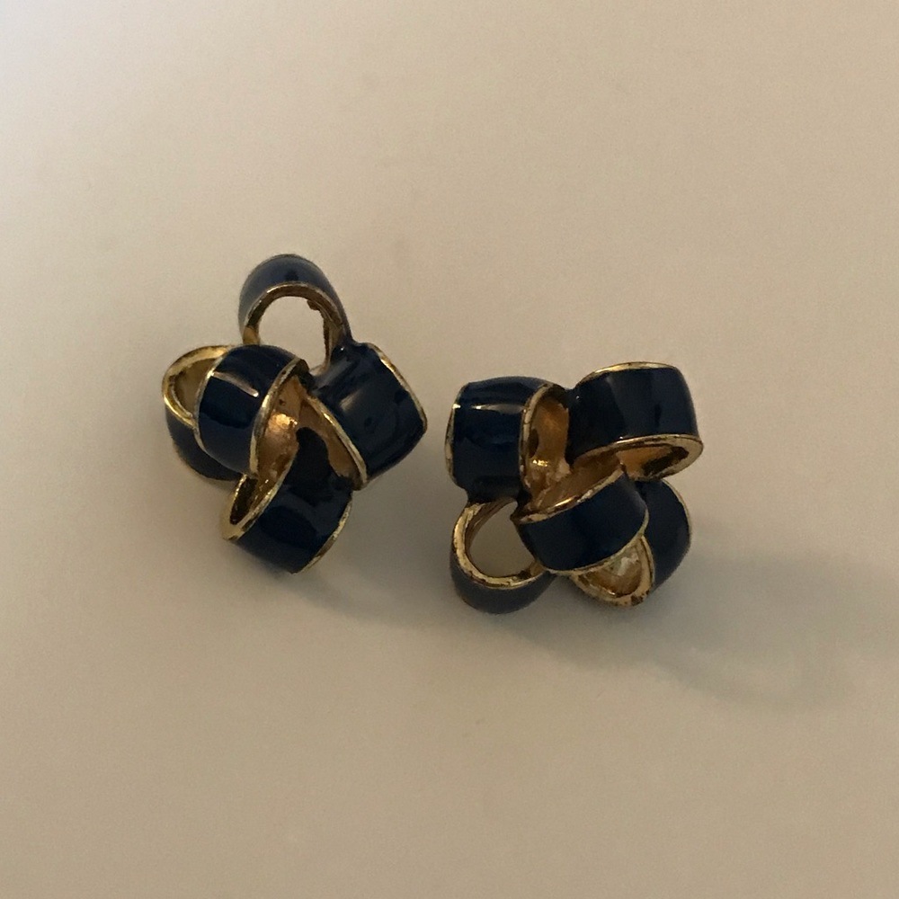 Lily Pulitzer bow navy earrings